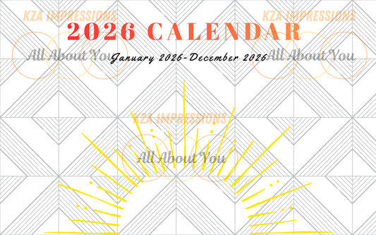 2026 Printable Calendar with Notes - 8x5 Instant Download