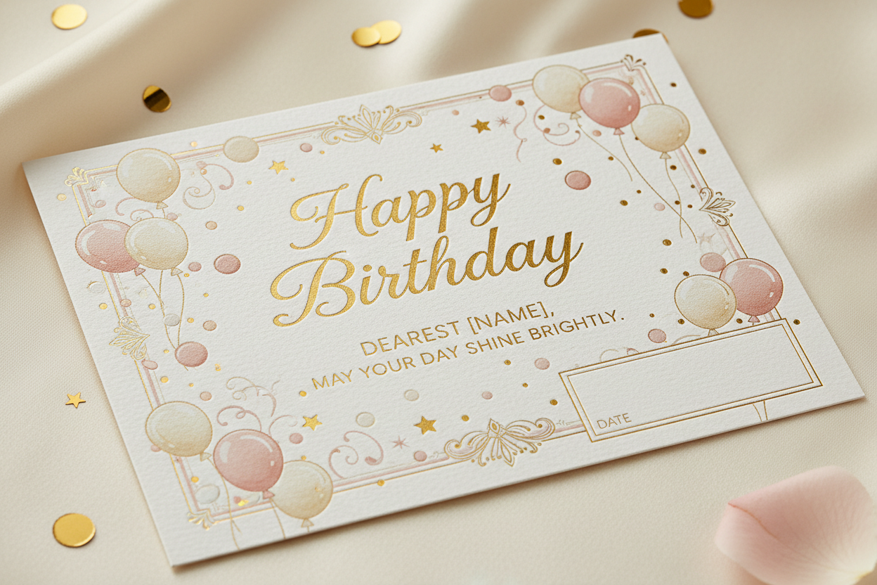 Custom card for a birthday 